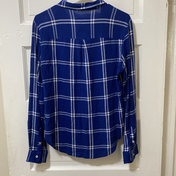 Abercrombie and Fitch Blue Plaid Light Blouse - Picture 5 of 5